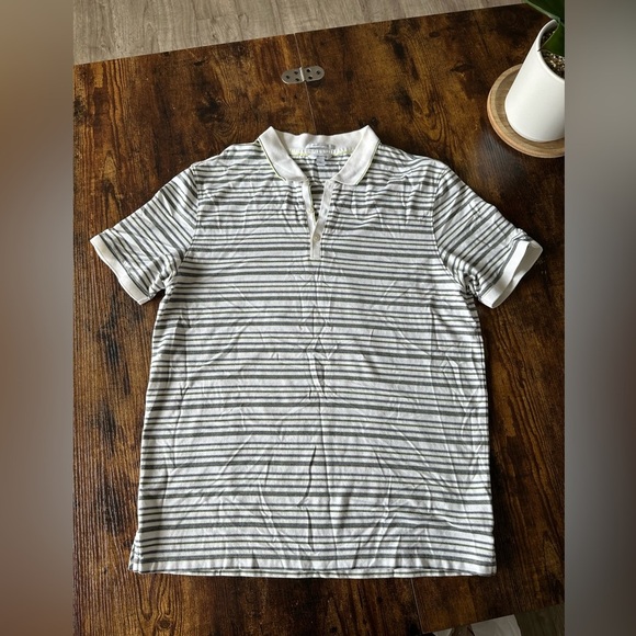 Calvin Klein Tops - Calvin Klein women striped‎ Polo Shirt - Gray